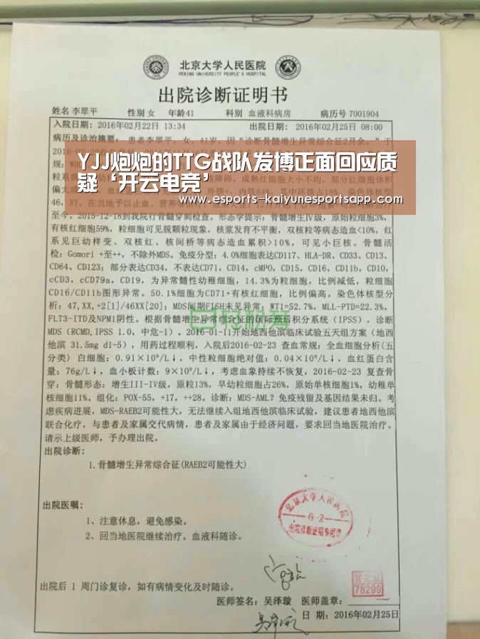 YJJ炮炮的TTG战队发博正面回应质疑‘开云电竞’(图3) 电竞官网